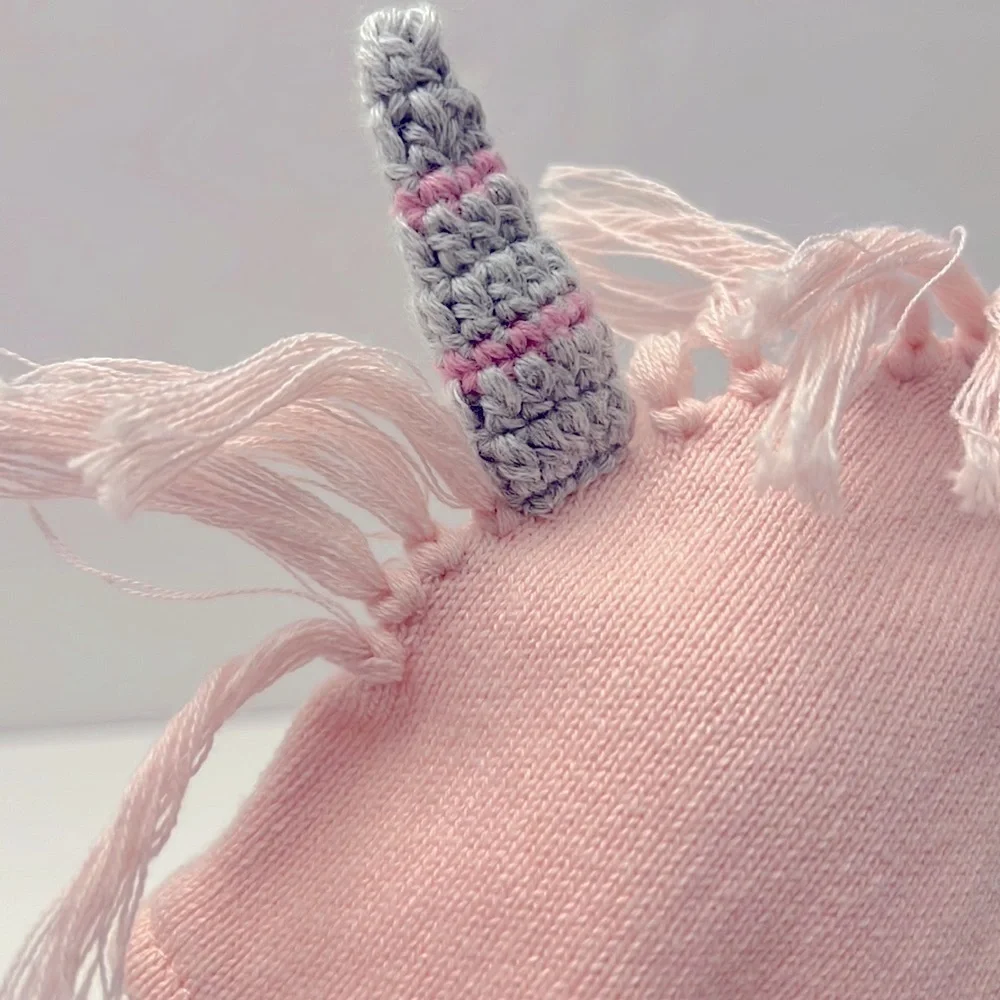 Angel Dear Pink Rainbow Unicorn Infant Baby Hat Bonnet New NWT size 2-3